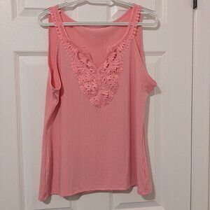 Pinkl tank top with lace v-neck enhancement size XXL...NWOT